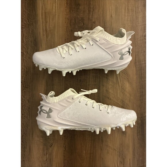 Under Armour Blur Smoke 2.0 MC Suede Mens Size 9 White Silver Football Cleats main image 7